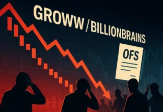 Groww BillionBrains share price गिरावट की न्यूज़ ग्राफिक